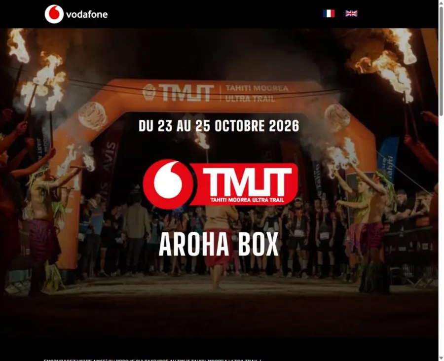 Capture d'écran du projet Vodafone TMUT — Aroha Box
